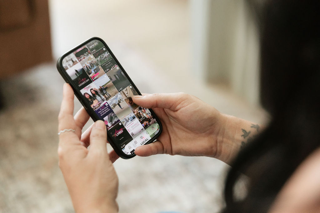 Lush Realty social media displayed on a phone