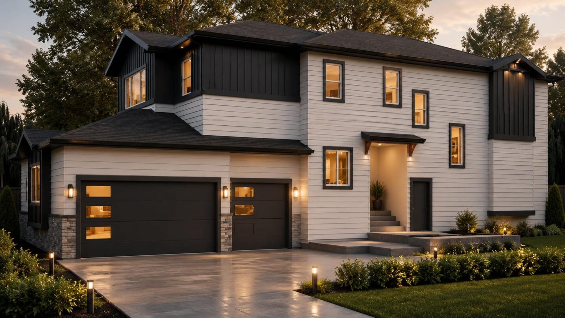 Aspen Living showhome at night in Edgefield Strathmore
